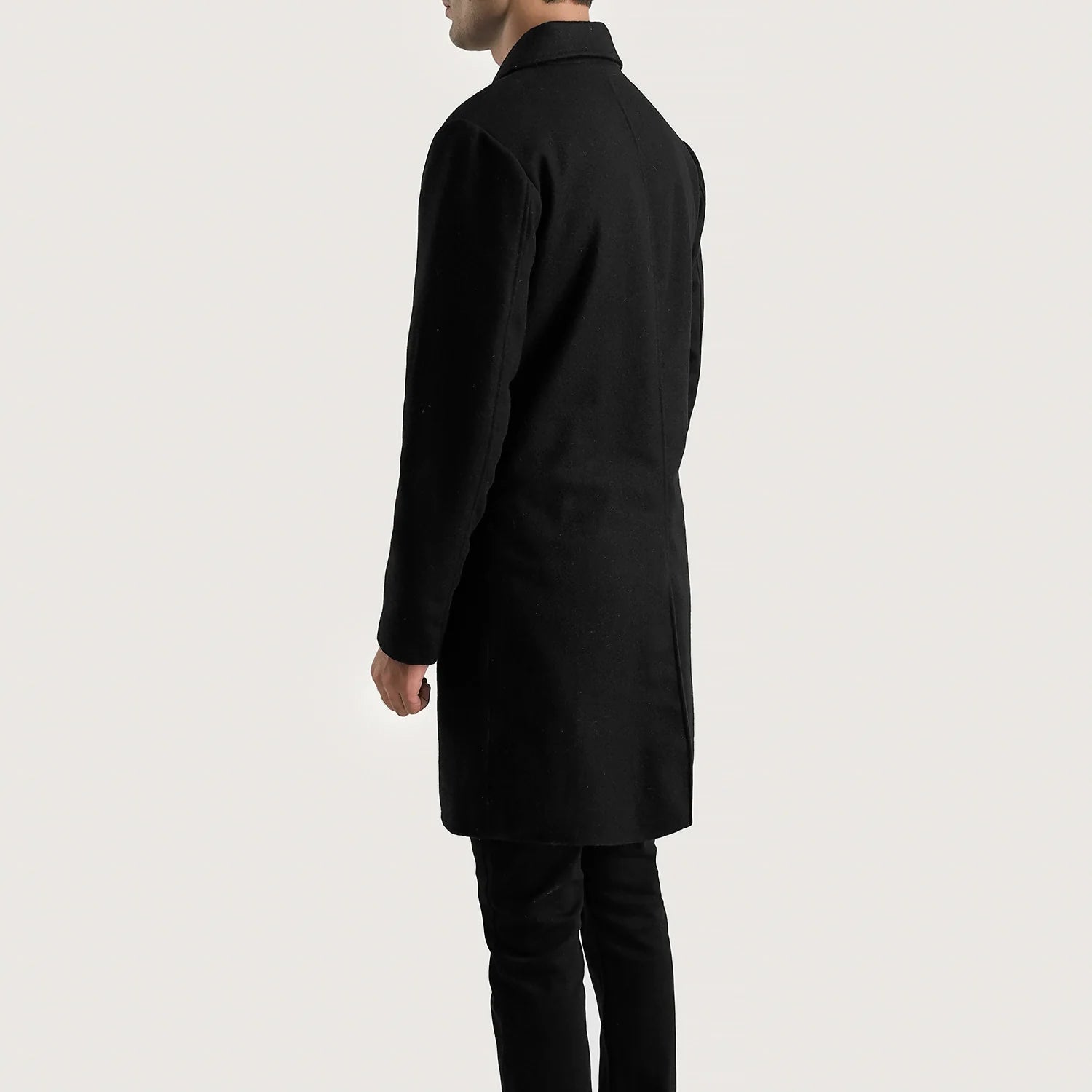 Men's Petrillo Black Wool Single Breasted Coat – The Jacket Maker