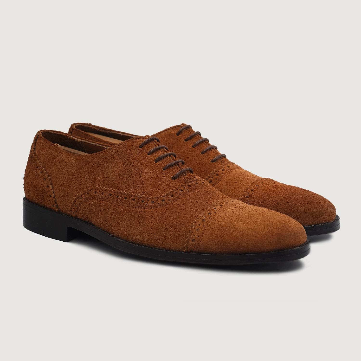Greyson Brogues Oxford Brown Suede Leather Shoes For Men The