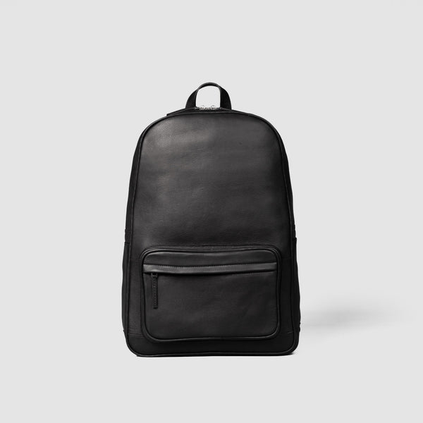 black faux leather backpack australia The Philos Black Leather Backpack For Men & Women
